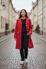 Manteau Trench Pour Femme Imperméable En Rouge Gr. 42 Alba Moda