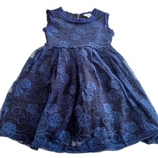 Tvisha girls navy floral lace sleeveless party dress size 5