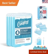 Cool Coolers by Fit + Fresh XL Reusable Ice Pack Set – Perfect for Lunch & Beach