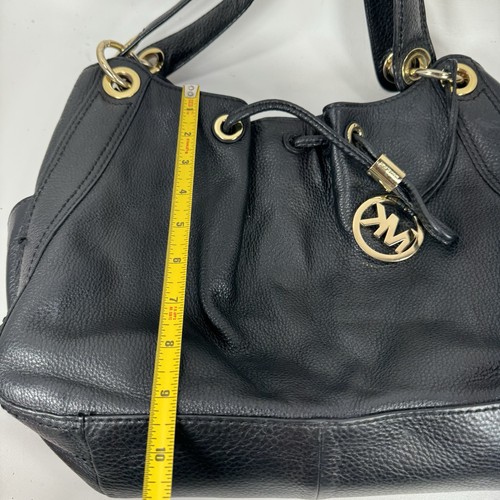 Michael Kors Ludlow Lambskin Black Leather Shoulder Bag Purse Gold Tone Hardware - Picture 15 of 17