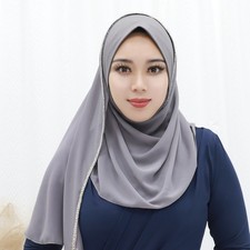 One Piece Headscarf Women Hijab Muslim Chiffon Instant Amira Khimar Shawl Turban