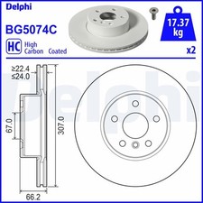 DELPHI BG5074C Bremsscheibe f�r BMW