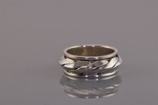 Sterling Silver 8mm Twisted Wedged Spinner Band Ring 8g 925 Sz: 7