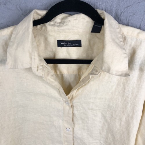 Vintage Varie Top Women Extra Large Butter Yellow 100% Linen Lagenlook Boho Airy - Picture 3 of 16