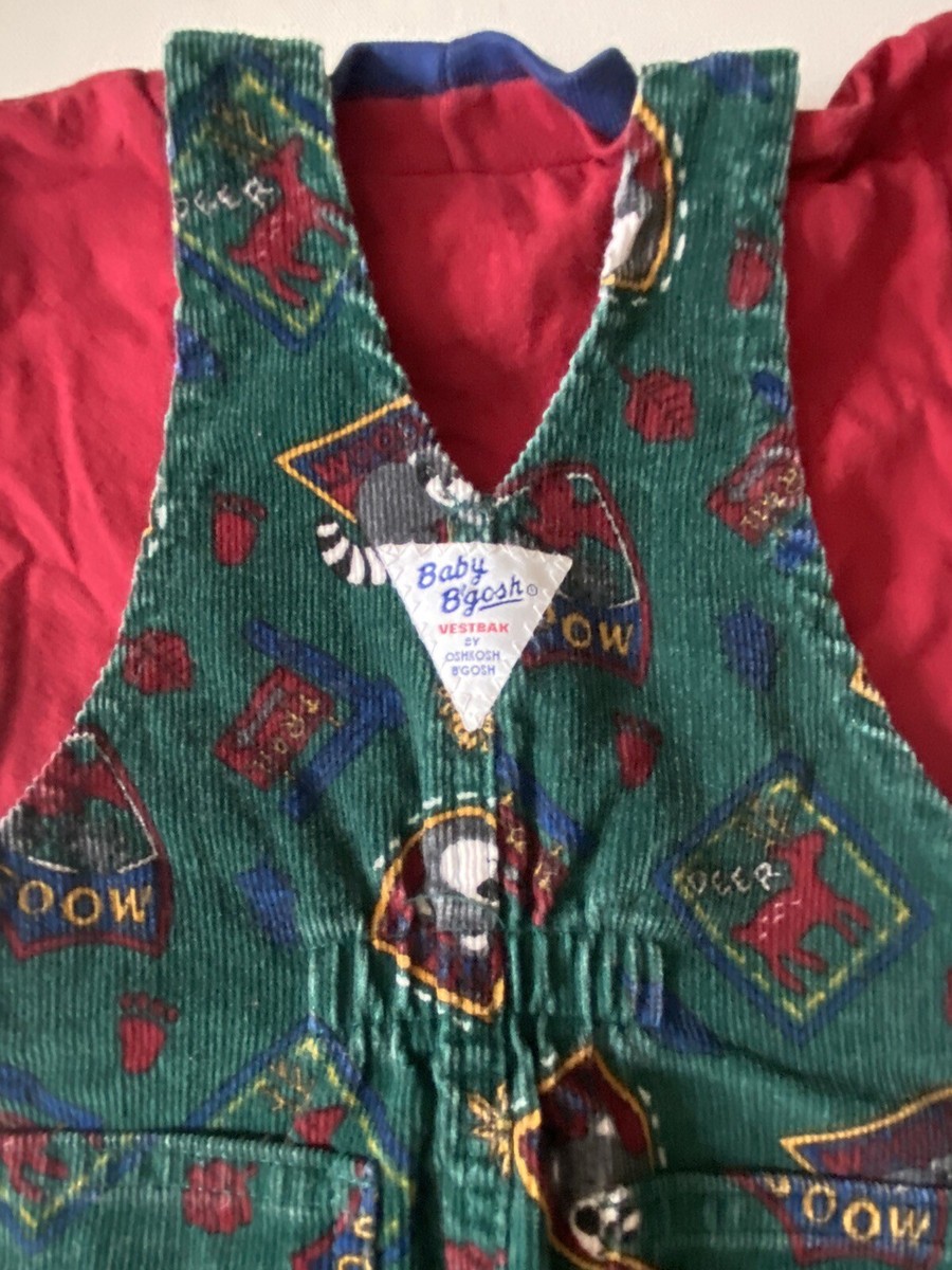 Vintage OshKosh B' Gosh Dark Green Corduroy Overalls with