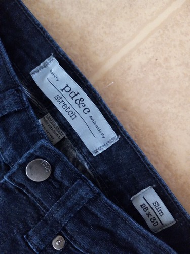 PD&C Stretch Skinny Leg Blue Slim Blue Jeans Size 28x30 - NWT - Picture 2 of 4