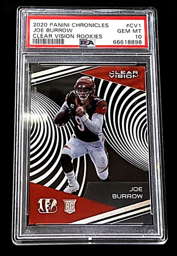 2020 JOE BURROW #CV1 • PSA GEM MT 10 • PANINI CHRONICLES CLEAR VISION ROOKIES