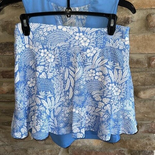Tommy Bahama Damen 2-teiliges Golf Tennis Skort Set SM LRG blau weiß Rüschensaum neu mit Etikett - Bild 3 von 6