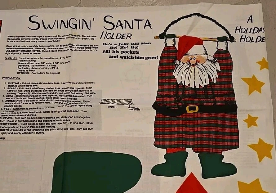 Panel de tela con soporte de Santa oscilante  Foto 2 de 2