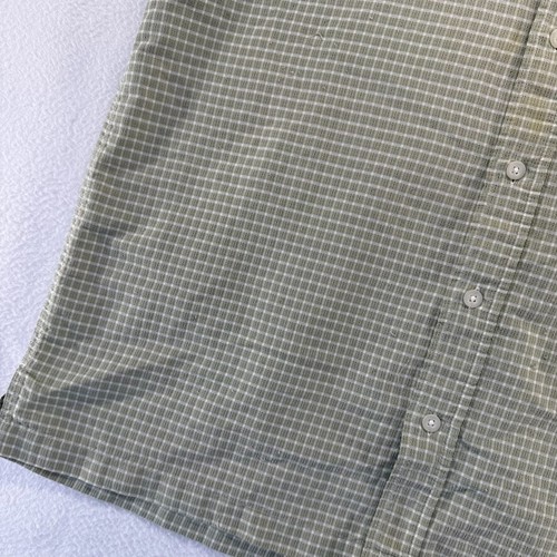 Vintage Unionbay Shirt men's large Green White Seer Sucker Check Boxy Surfer y2k - Picture 3 of 10