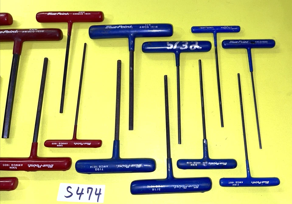 BLUE-POINT TOOLS 2 SETS 8 PC. T HANDLE HEX SAE & 6 T HANDLE HEX METRIC WRENCHES - Image 3 of 4