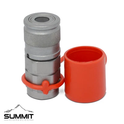SUMMIT HYDRAULICS 3/8″ Flat Face Hydraulic Quick Connect Female Coupler, 1/2″ NPT Thread