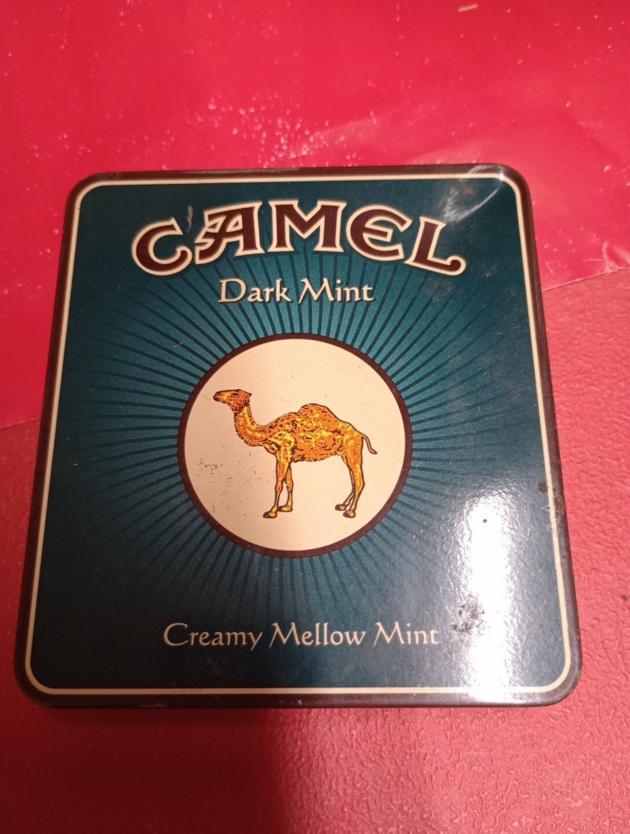 Camel Dark Mint Cigarette 3.5” Tin Metal Advertising Box Vintage