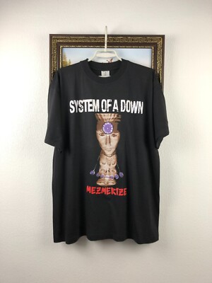 Vintage SOAD System Of A Down Band Shirt Black Rock Tee Mezmerize