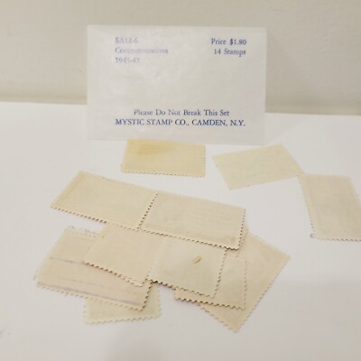 Vtg 1945-47 US STAMPS 14 Commemorative Mystic Stamp Co. SA12-6 | eBay