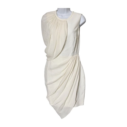 Giambattista Valli Ivory Mini Dress, draped cape, size XS