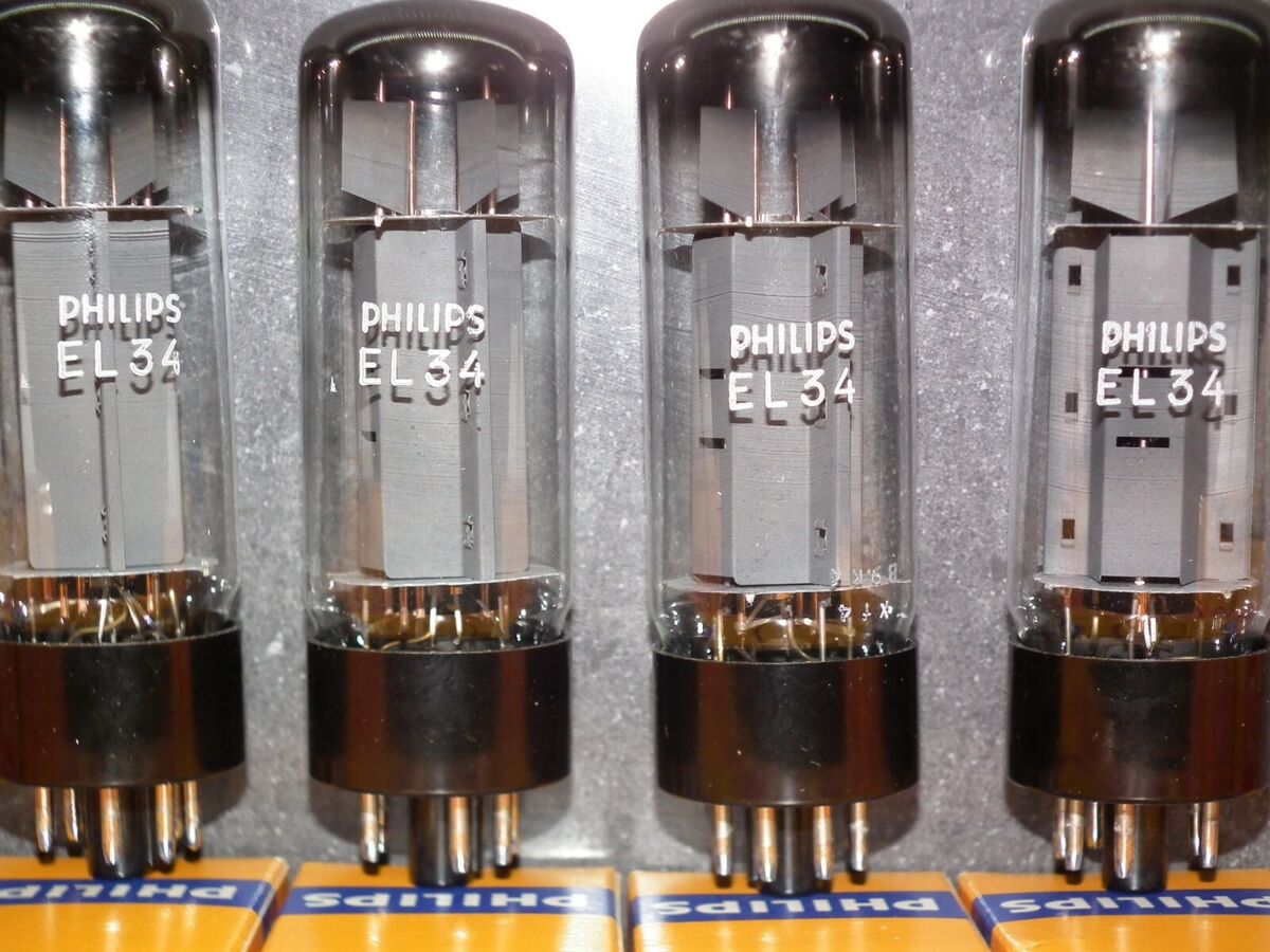 EL34 Mullard Platinum Matched Quad NOS NIB Blackburn Xf4