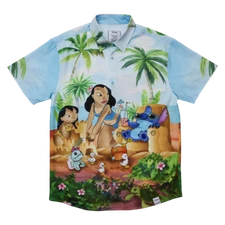Loungefly Disney Lilo And Stitch Beach Scene Camp Shirt 2XL
