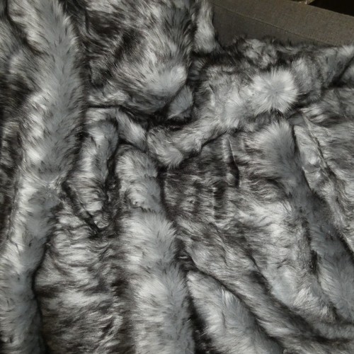 Aspen Faux Fur King Blanket Gray Tip Brushed Luxurious & Warm - Picture 5 of 7
