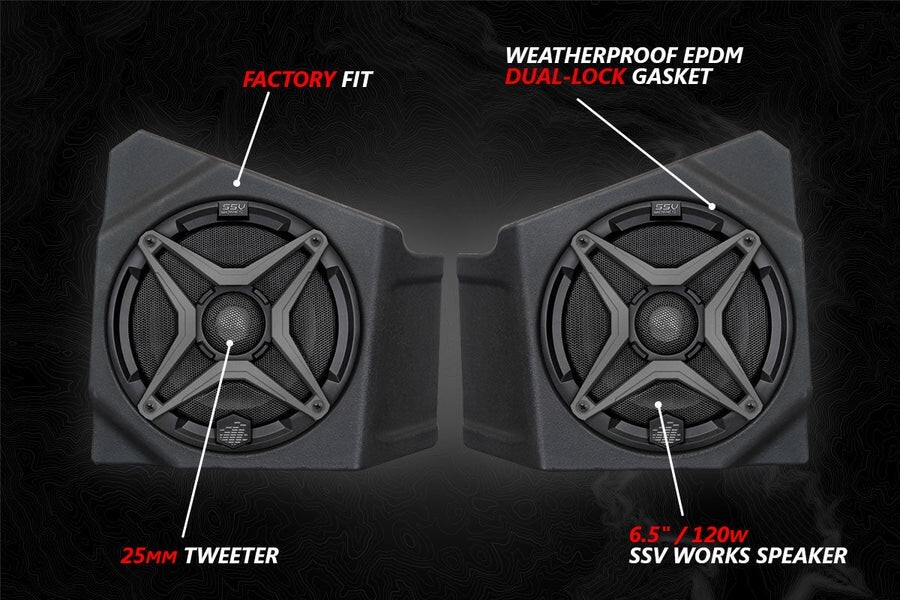 SSV Works '20-'24 Kawasaki KRX 1000 2-Seater 5-Speaker Audio-Kit With JVC