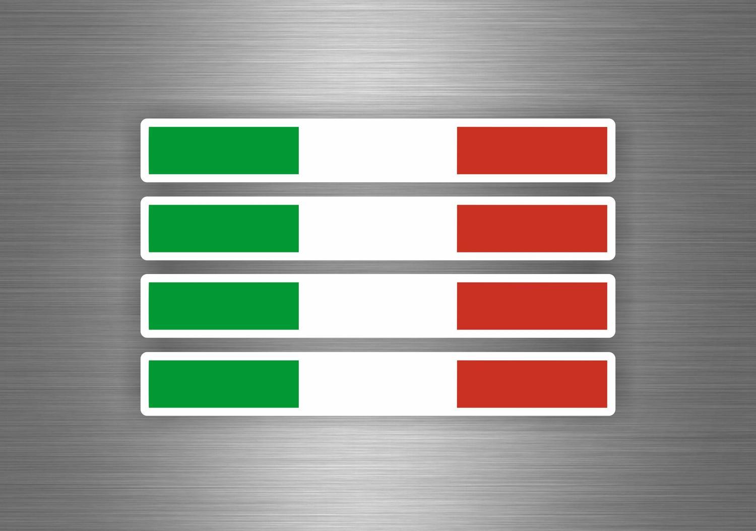 4 X Sticker Car Decal Motorcycle Flag Italy Italian Stripe Racing - Foto 5