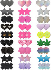 Pasties Rave Pack 27 Pairs Multicolor Nipple Covers Pasties Glitter Pasty