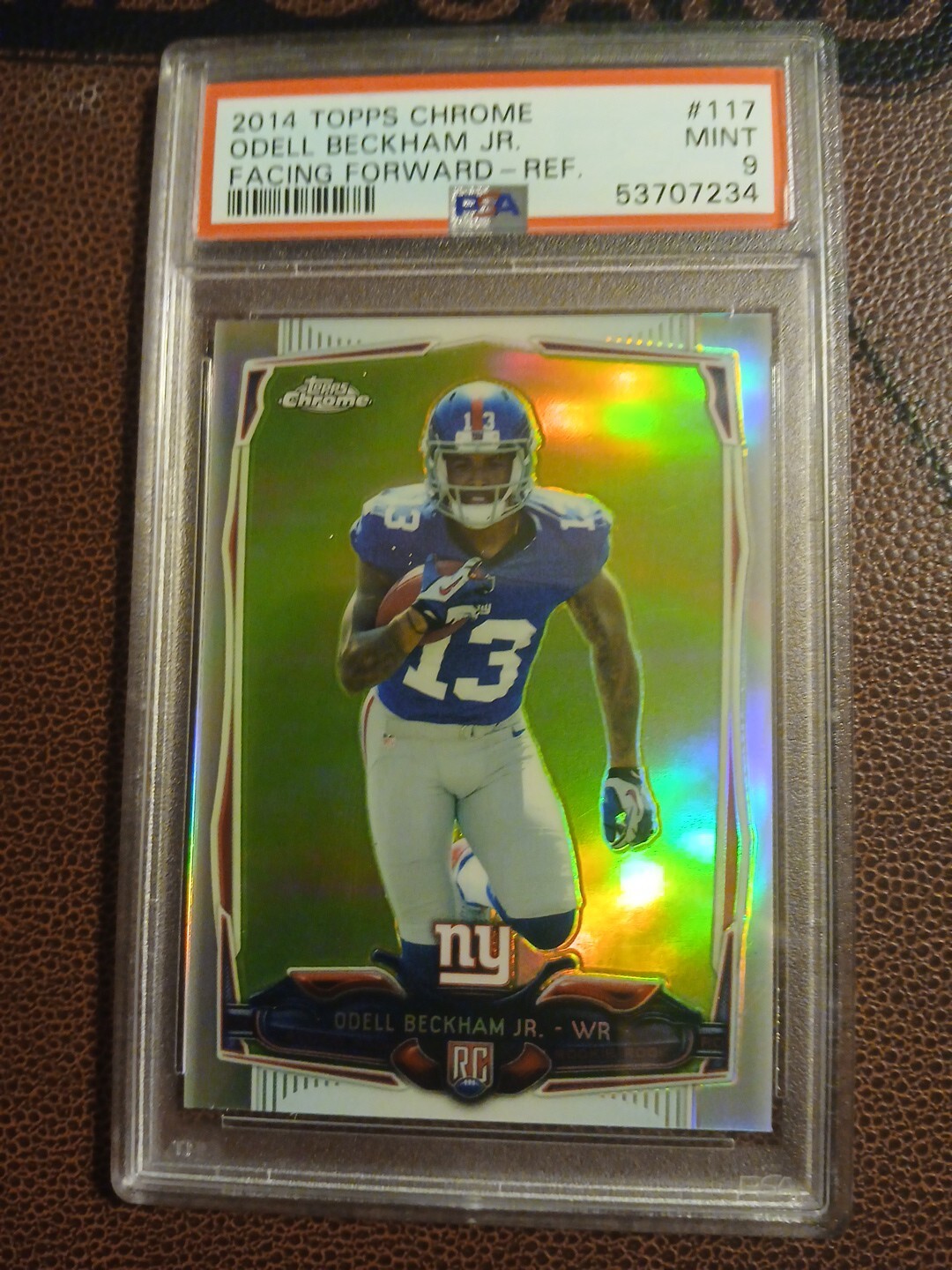 Odell Beckham Jr. 2014 Topps Chrome Facing Forward Refractor RC #117 PSA 9