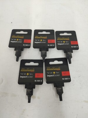 Lot of (5) Blackhawk TS-1227-2  1/4 DR T27 Torx Impact Socket Stanley Proto Ind.
