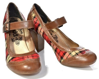 Women's MUDD Red Tan Scottish Plaid Heels Dress Mary Jane Pump Shoes Sz 8M Q158 | eBay