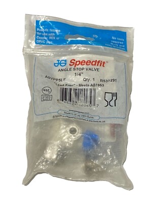 John Guest ASVPP5LF Speedfit Angel Stop Valve 1/4''  ''Lead Free'' - Meets AB1953