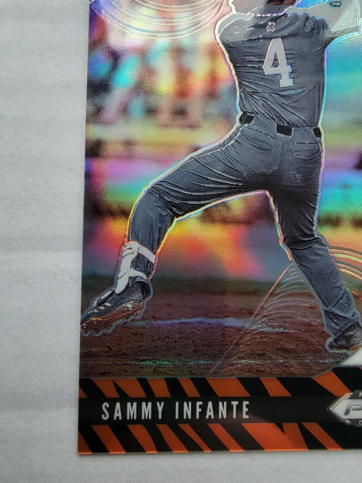 Sammy Infante 2020 Panini Prizm Draft Picks Tiger Stripes Baseball Card 01/99 - Image 4 of 4