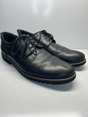 ROCKPORT H80117 Mens Marshall Black Leather Plain Toe Oxford