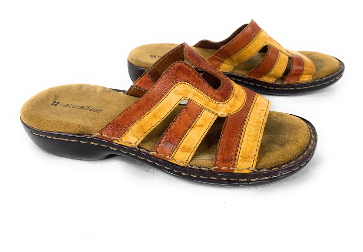 Tan slides best sale shoes