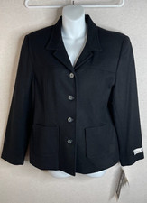 Sag Harbor 100 Wool Black Blazer Jacket Women's Sz 14P NWT