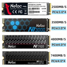 Netac 2TB 1TB 500GB 256GB M.2 PCIe SSD 2280 NVMe Internal Solid State Drive lot