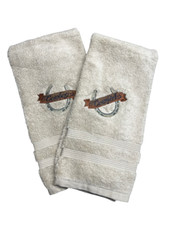 New Western His Hers Cowboy Cowgirl Towel Set horse shoe bathroom decor gift
