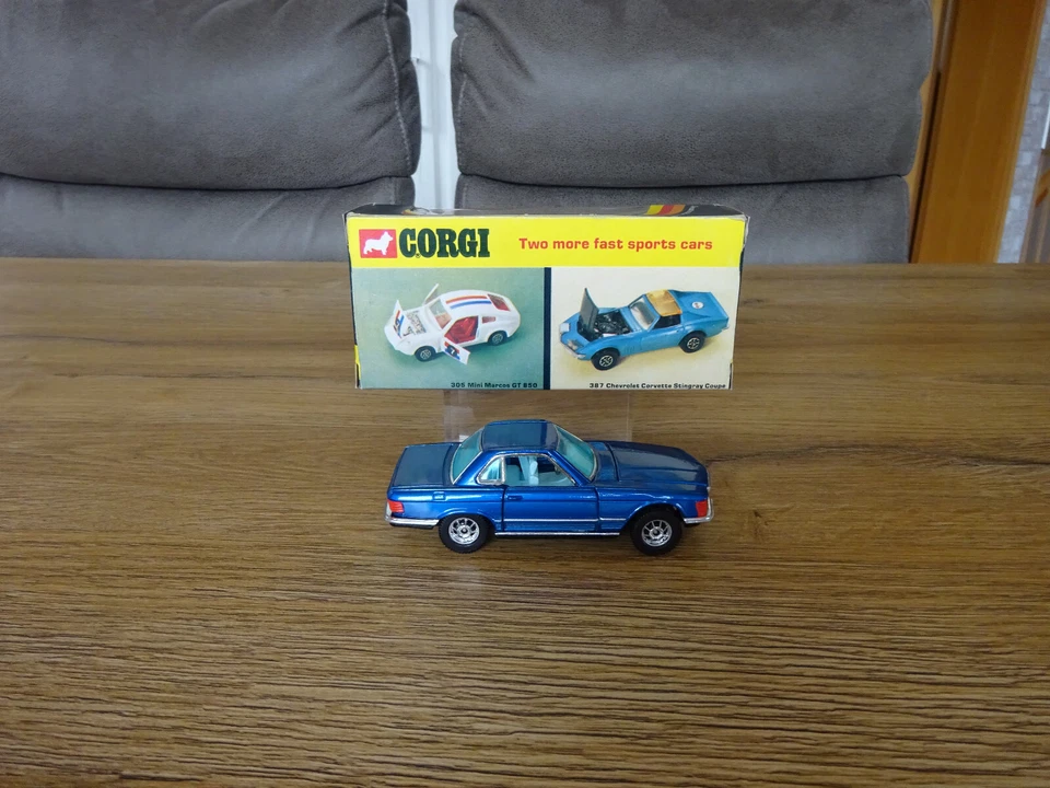 Corgi Toys 393 Mercedes - Benz 350 SL  in OVP 70er Jahre Rarität, no Märklin RAK - Bild 2 von 4