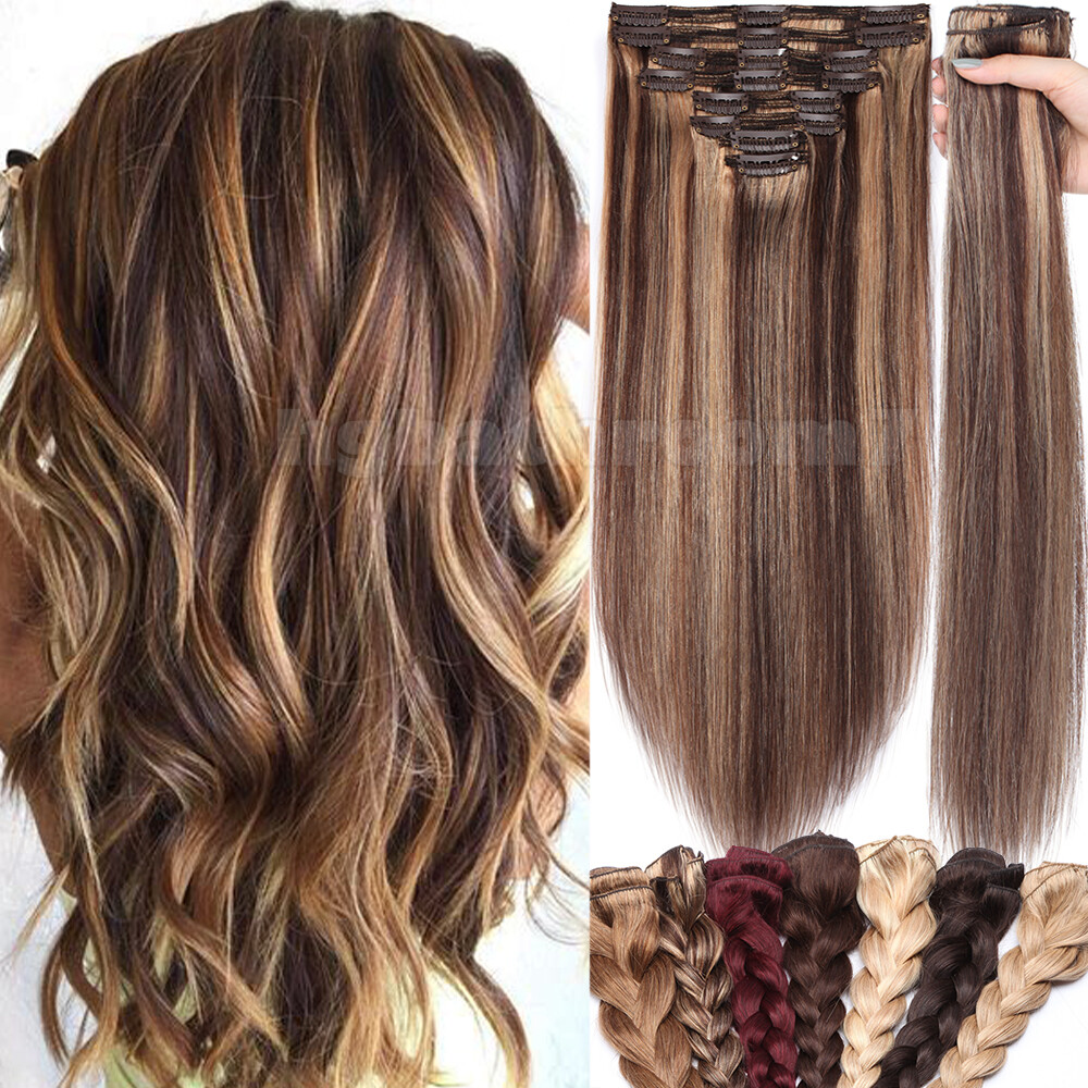 Balayage 10-24inch Thick Clip In Remy Human Hair Extensions  display picture 1