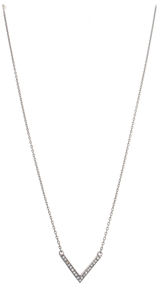 Майкл КОРС 18 дюймов Кристалл Проложить V-образное ожерелье из нержавеющей стали MKJ3745 21890₽