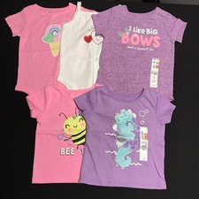 Garanimals Baby Girls Tops  Bodysuits Short Sleeves Sz 18M Multicolor Lot of 5