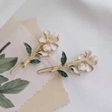 Gardenia Hair Clip Vintage Style Cream Color Barrette Beach Hairpin Accessory2PC