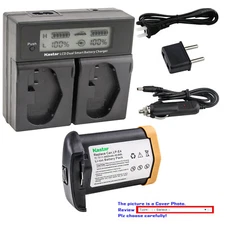 Kastar Battery LCD Dual Fast Charger for Canon LP-E4 LP-E4N & Canon LC-E4 LC-E4N
