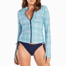 HELEN JON Sz L Beach Break Rash Guard Upf 50 Montrose 144 Swim Shirt NWT