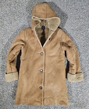 GAP suede sherpa hooded jacket L 10 SEE MEASUREMENTS