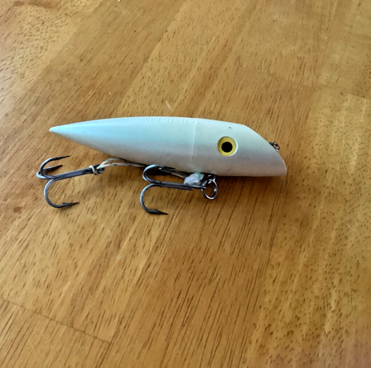 VINTAGE Rare LUHR JENSEN J-Plug (4 3/4”) Pearl White Color Pattern