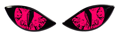 Auto Motorrad Deko Helm 3D Aufkleber Neon Böse Augen rückstrahlend : neon pink ~