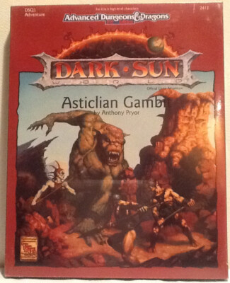 AD&D Dark Sun - Asticlian Gambit - Livre D'occasion Pour Jeu De Rôle