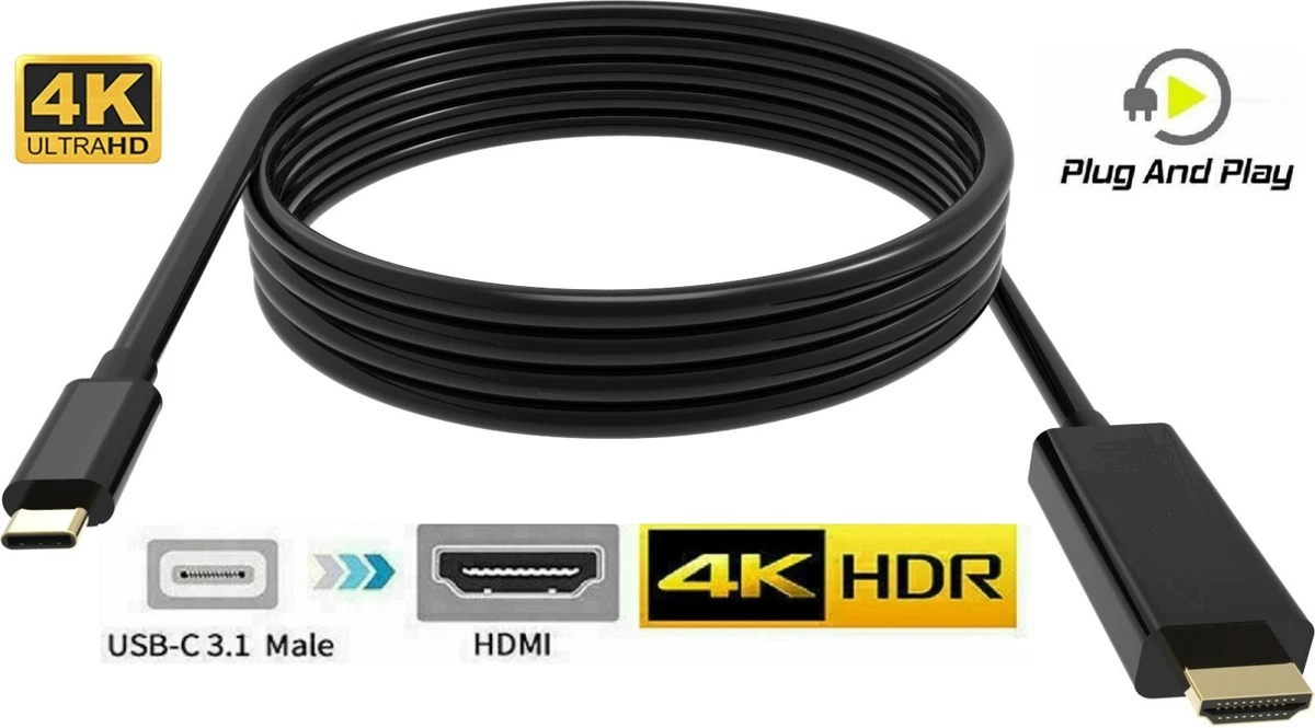 USB C Type C To HDMI 4K Cable TV AV Adapter Mobile Phone Tablet