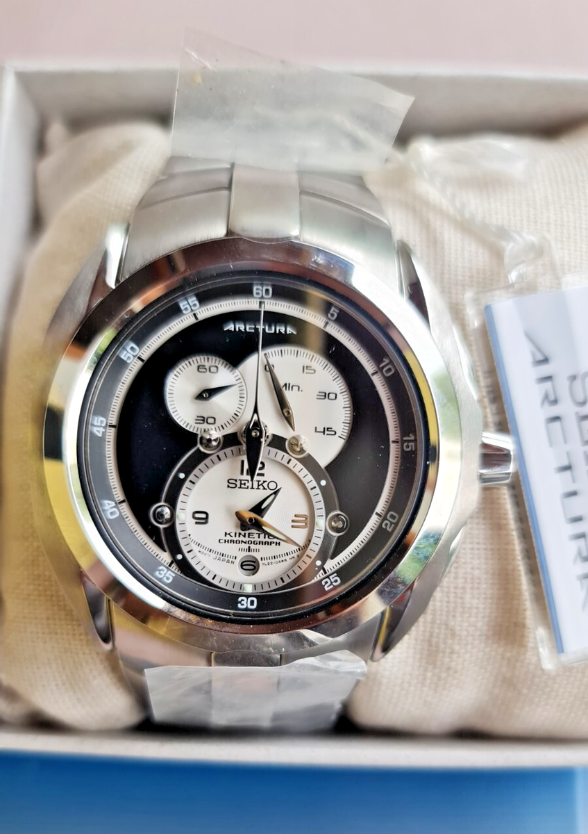SEIKO ARCTURA SNL047P1 Kinetic Chronograph Watch Steek Sapphire