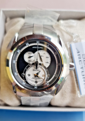 SEIKO ARCTURA SNL047P1 Kinetic Chronograph Watch Steek Sapphire